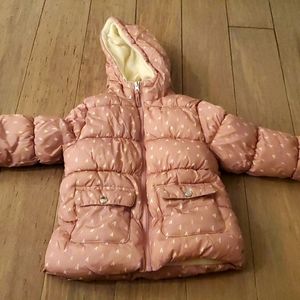 Tahari light pink hooded puffer jacket 4t